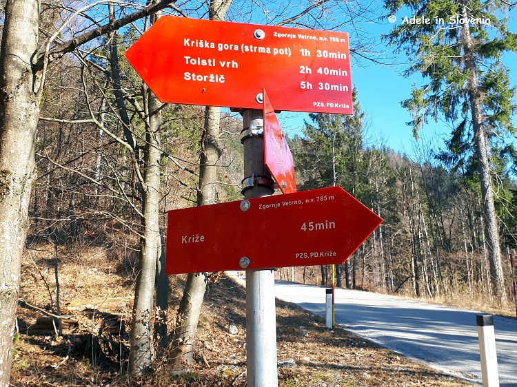 Signpost to Kriška gora