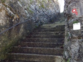  A trail starts with stairs